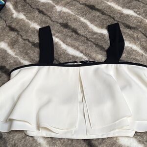 Zara Black and White Crop Top